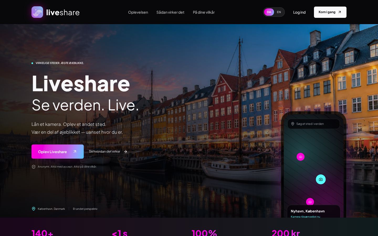 Skærmbillede af liveshare.world